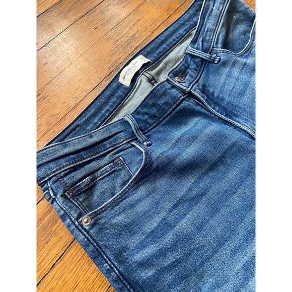 ABERCROMBIE & FITCH 'The Super Skinny Mid Rise' Distressed Jeans sz 12w/31 - Picture 2 of 12